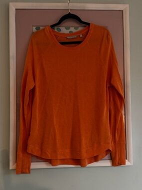 Athleta Bright Orange Long-Sleeve Crewneck Pullover